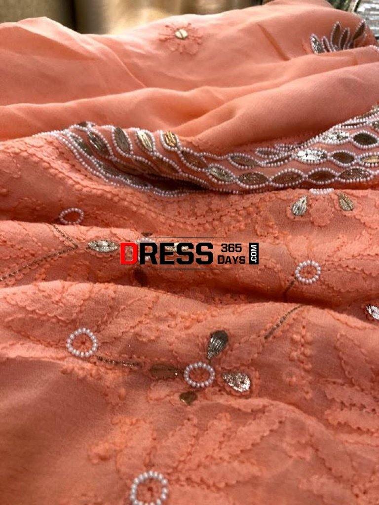 Viscose Georgette Gota Patti And Beads Chikankari Suit Suits