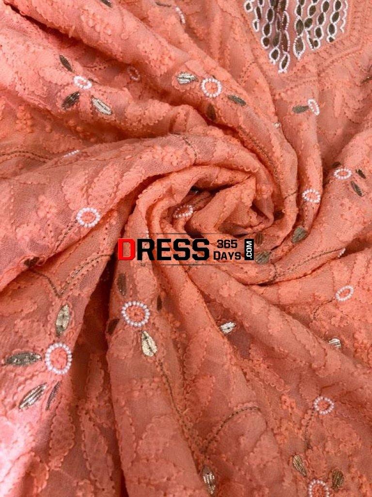 Viscose Georgette Gota Patti And Beads Chikankari Suit Suits