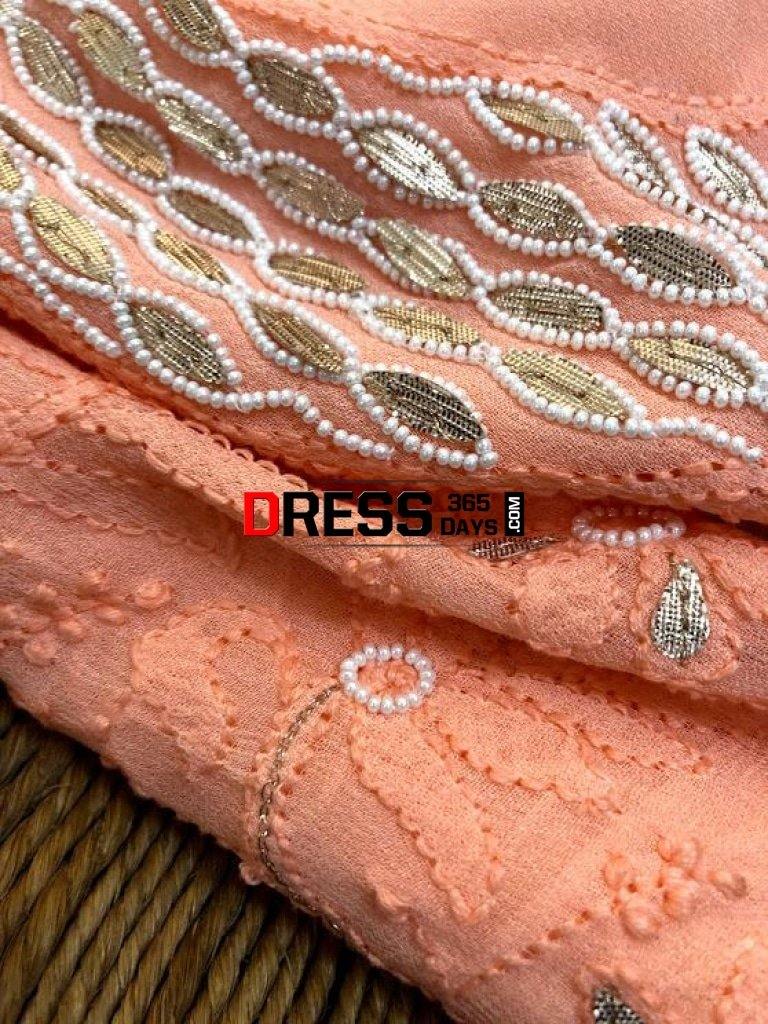 Viscose Georgette Gota Patti And Beads Chikankari Suit Suits