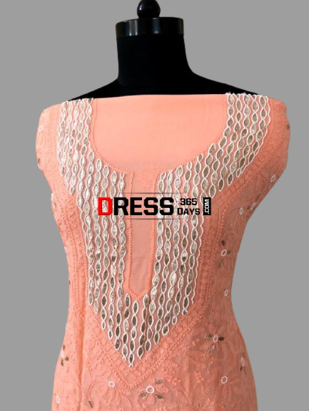 Viscose Georgette Gota Patti and Beads Chikankari Suit - Dress365days