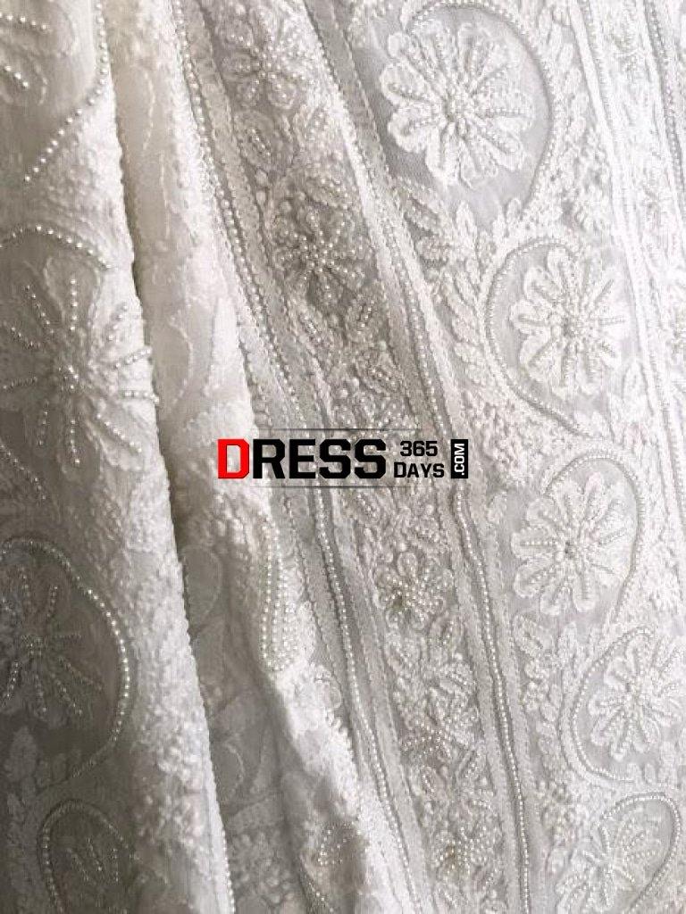 White Pearl Lucknowi Chikankari Suit Suits