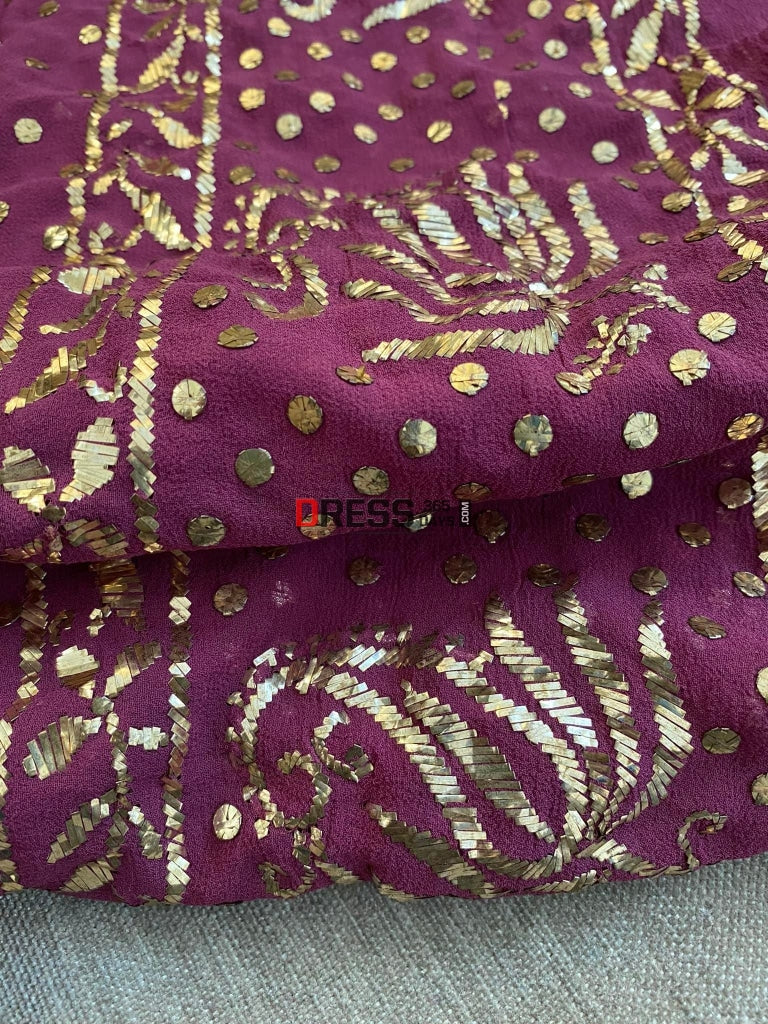 Wine Masterpiece Kamdani Lehenga Set