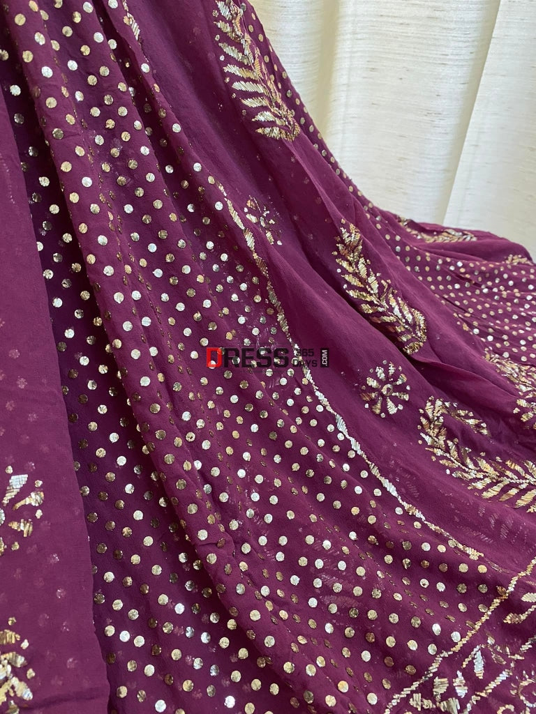 Wine Masterpiece Kamdani Lehenga Set