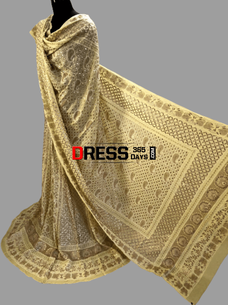 Yellow Gota Patti Lucknowi Chikankari Lehenga Set