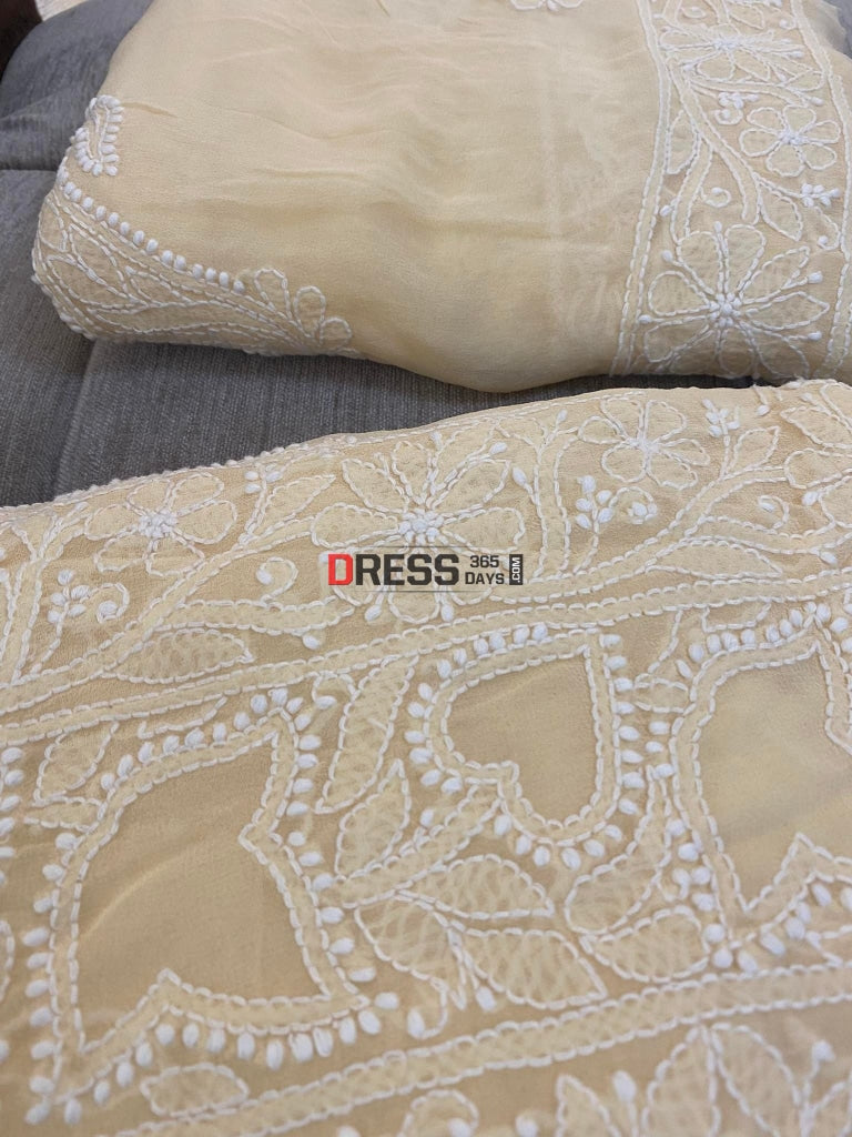 Yellow Lucknowi Chikan Suit Chikankari Suits