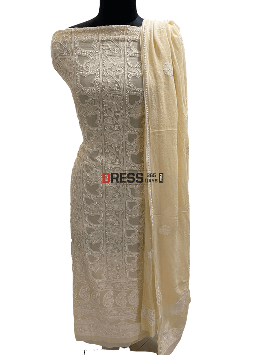 Yellow Lucknowi Chikan Suit Chikankari Suits