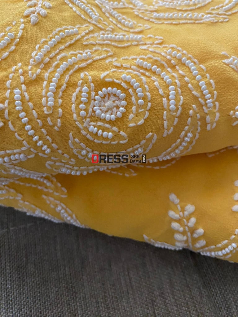 Yellow Pearl Lucknowi Chikankari Suit Suits