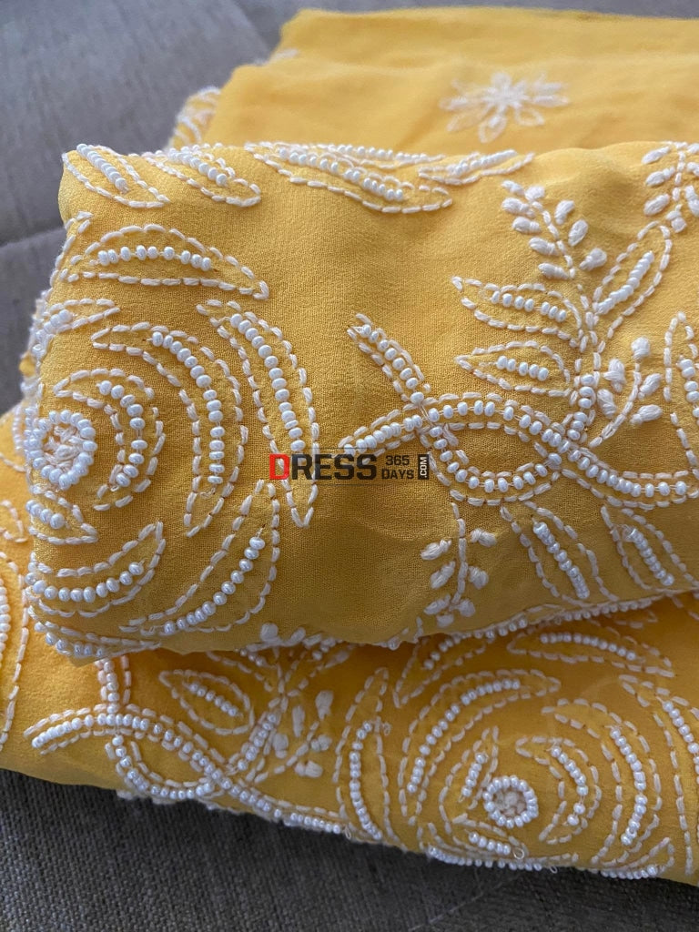 Yellow Pearl Lucknowi Chikankari Suit Suits