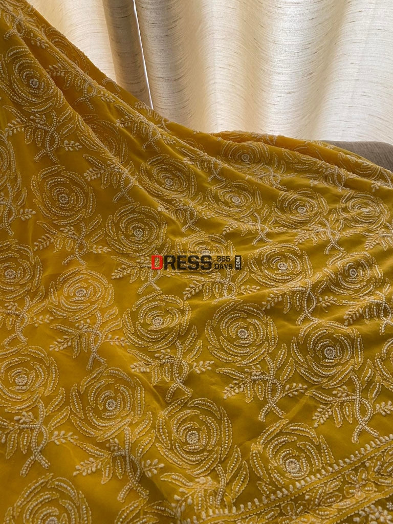 Yellow Pearl Lucknowi Chikankari Suit Suits