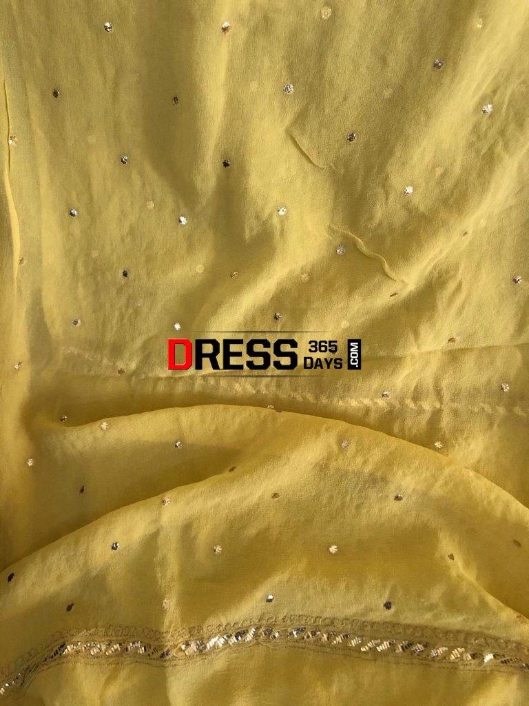 Yellow Pure Georgette Kamdani Suit Suits